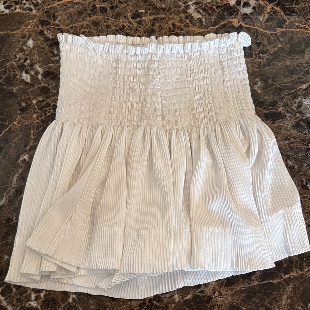 Queen of Sparkles White Pleated Short